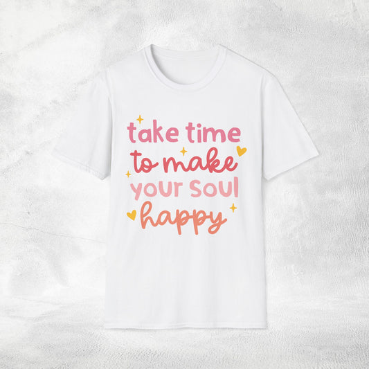 Womens Yoga shirt take time to make your soul hapy