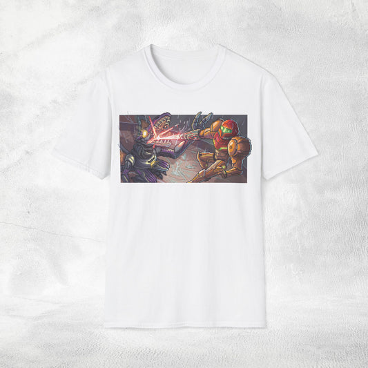 Unisex gaming shirt Samus Aran PixelArt