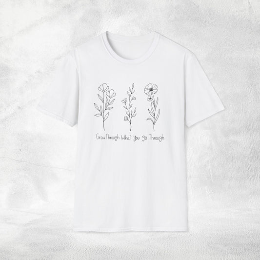Women's Slogan T-shirt grow through what you go through