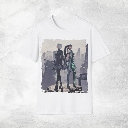 Unisex Gaming shirt Stellar Blade Eve and 2B Nier Crossover