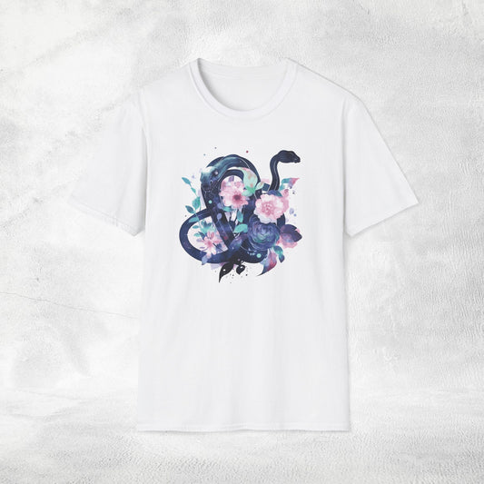 Unisex Gothic Shirt Pastel Flower Snake