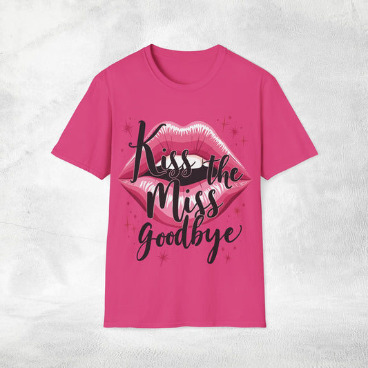 Women's T-Shirt Kiss the Miss Goodbye bachelorette party