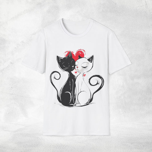 Unisex couples T-Shirt loving cats