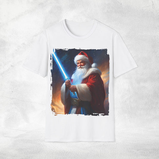 Unisex Christmas Santa with Lightsaber T-Shirt