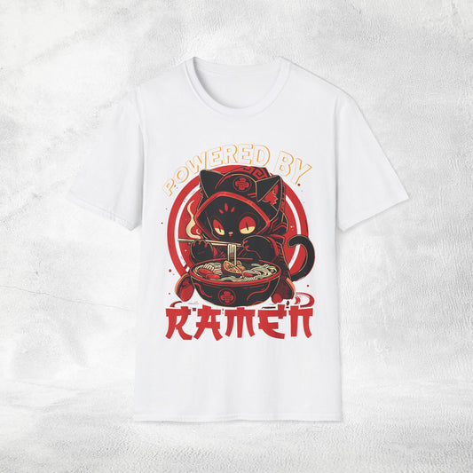 Unisex cat eats ramen / japanese restaurant