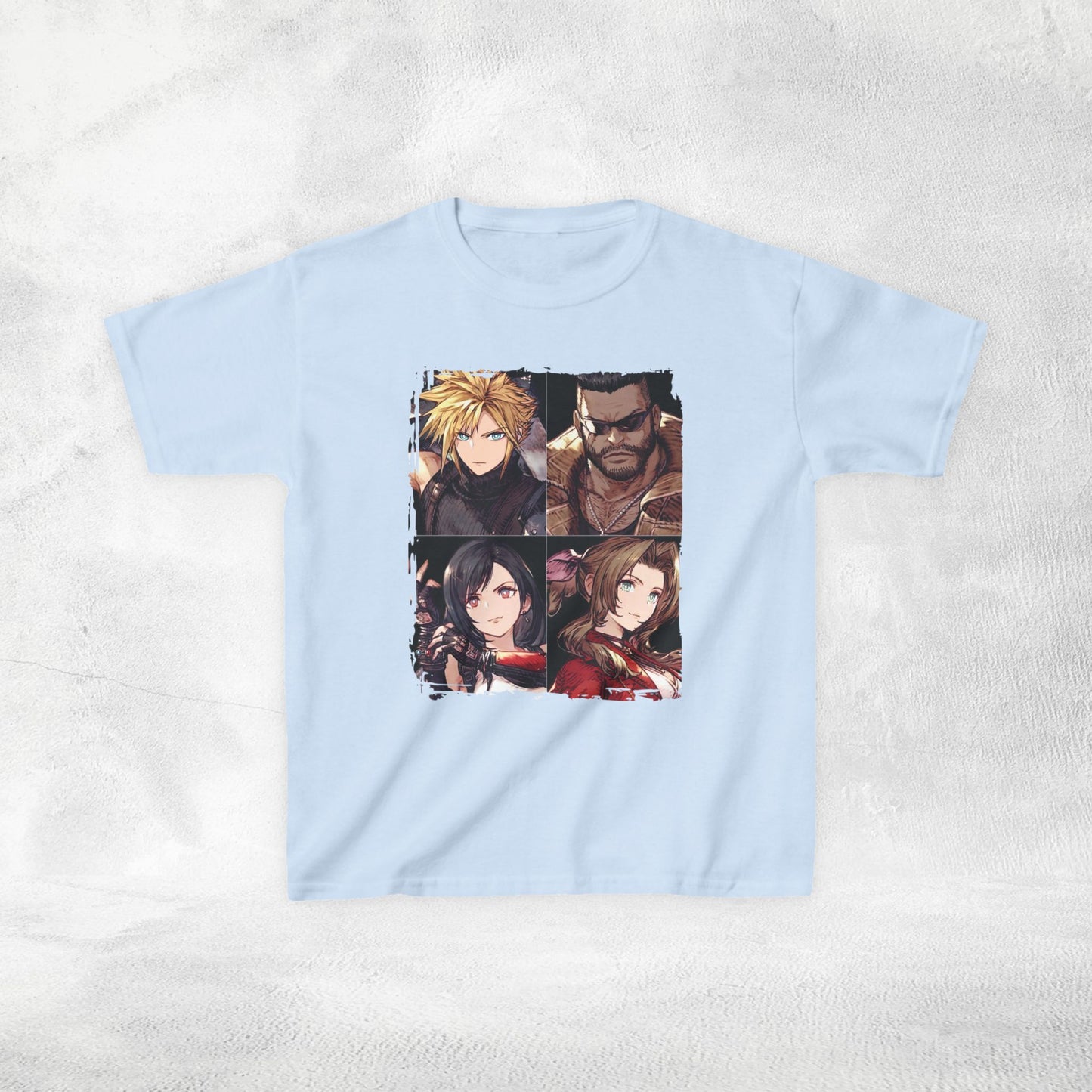 Kids  gaming shirt Final Fantasy Cloud Barret Tifa and Aerith