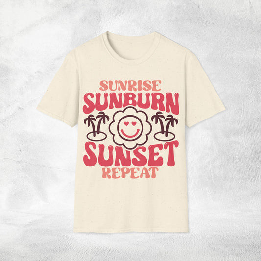 womens shirt sunrise sunburn sunset repeat