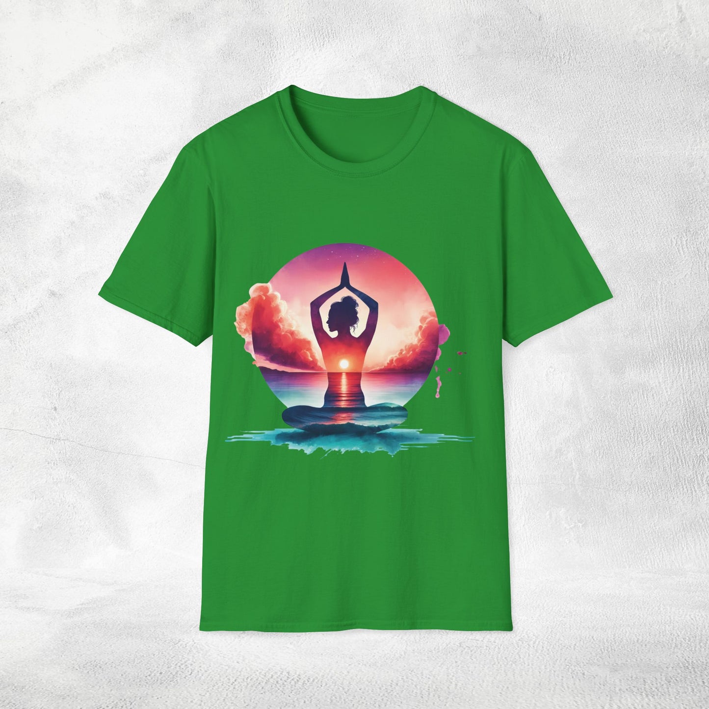 Womens yoga shirt meditate pose