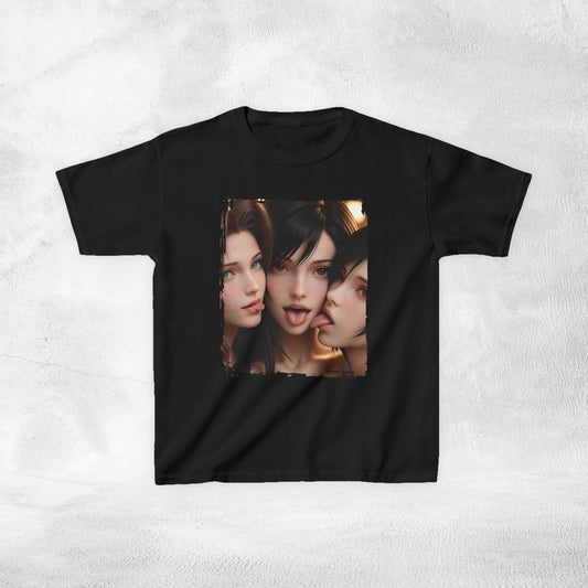 Kids gaming shirt Final Fantasy Tifa Lockhart and Aerith Gainsborough Yuffie Kisaragi