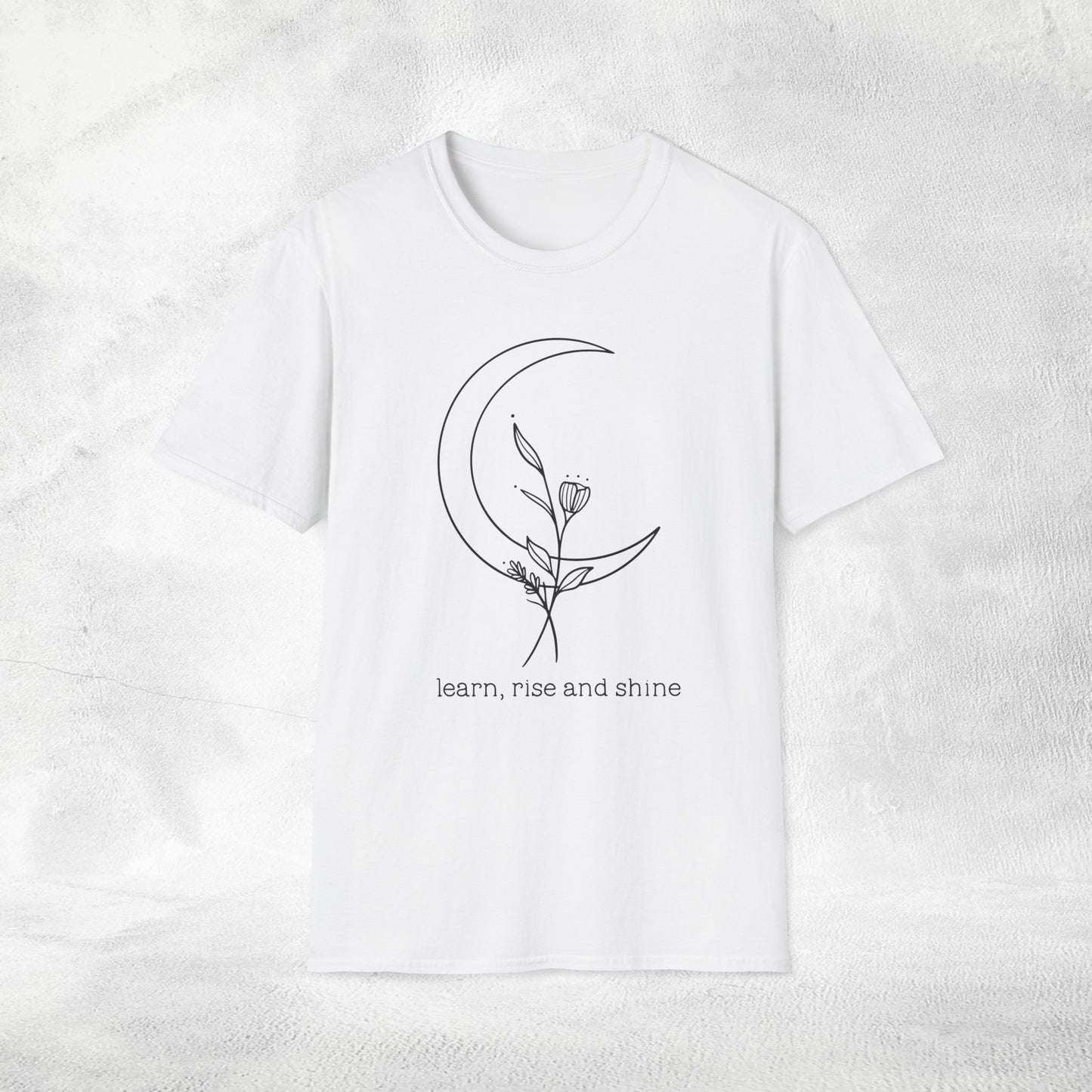 Womens Slogan T-shirt learn, rise and shine