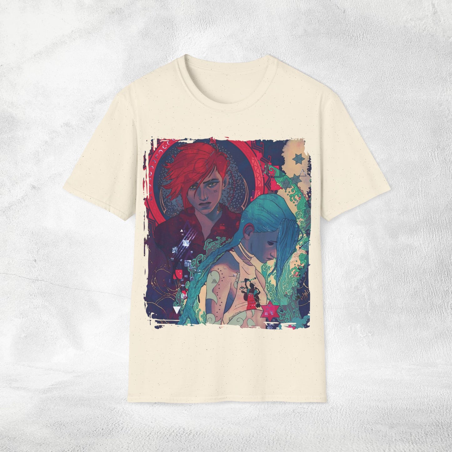 Unisex Gaming shirt Arcane Series LOL Jinx and Vi