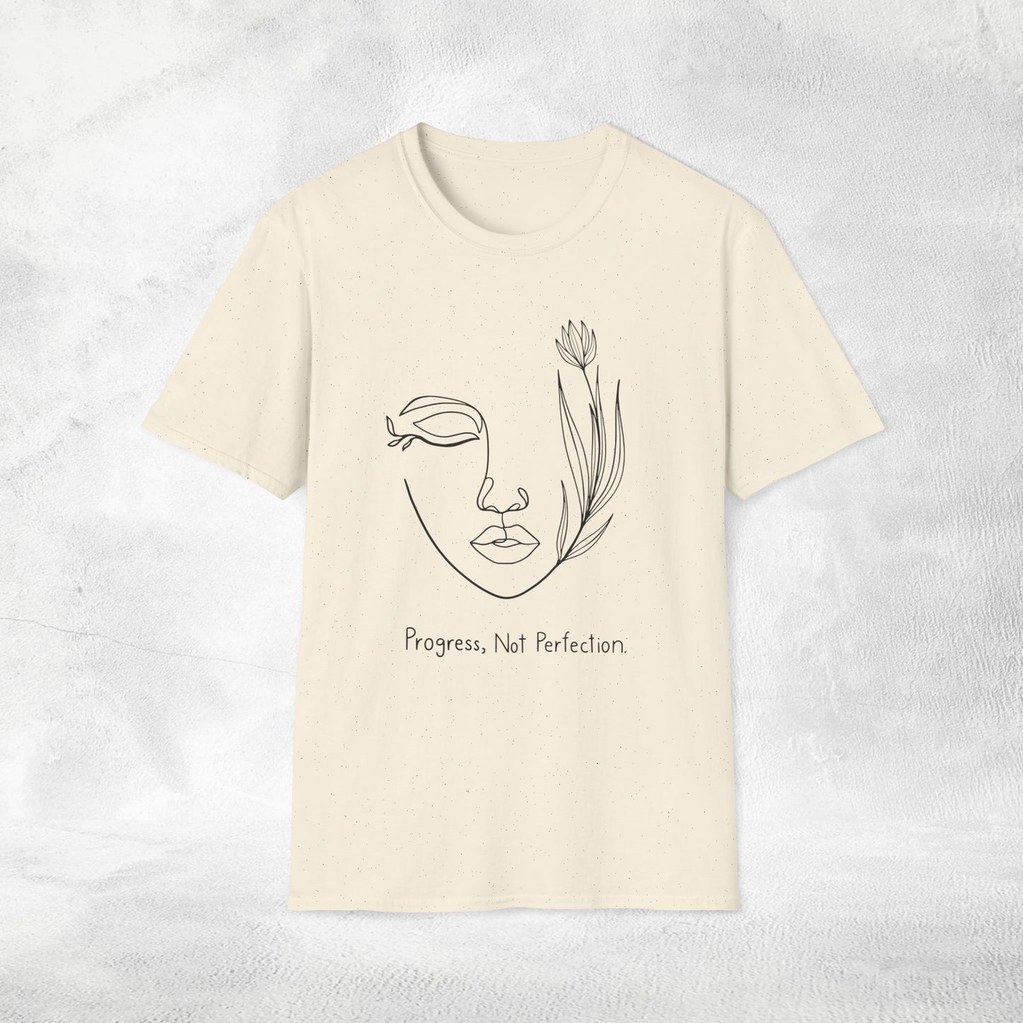 Womens Slogan T-shirt progress, not perfection