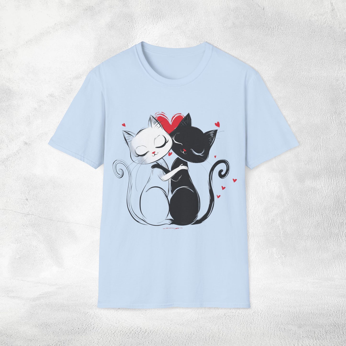 Unisex couples T-Shirt loving cats