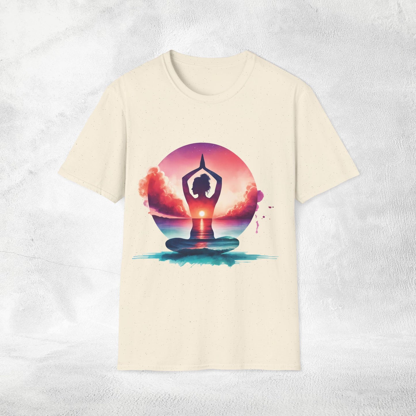 Womens yoga shirt meditate pose