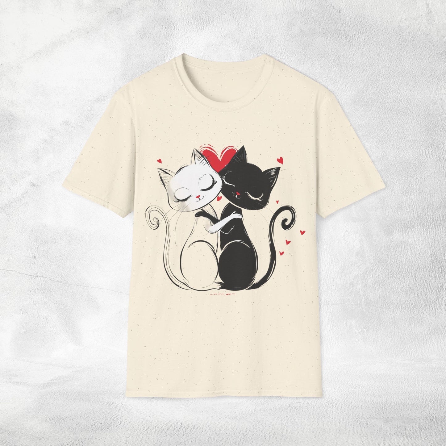Unisex couples T-Shirt loving cats