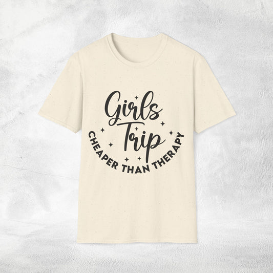 womens shirt girls trip cheaper than therapy