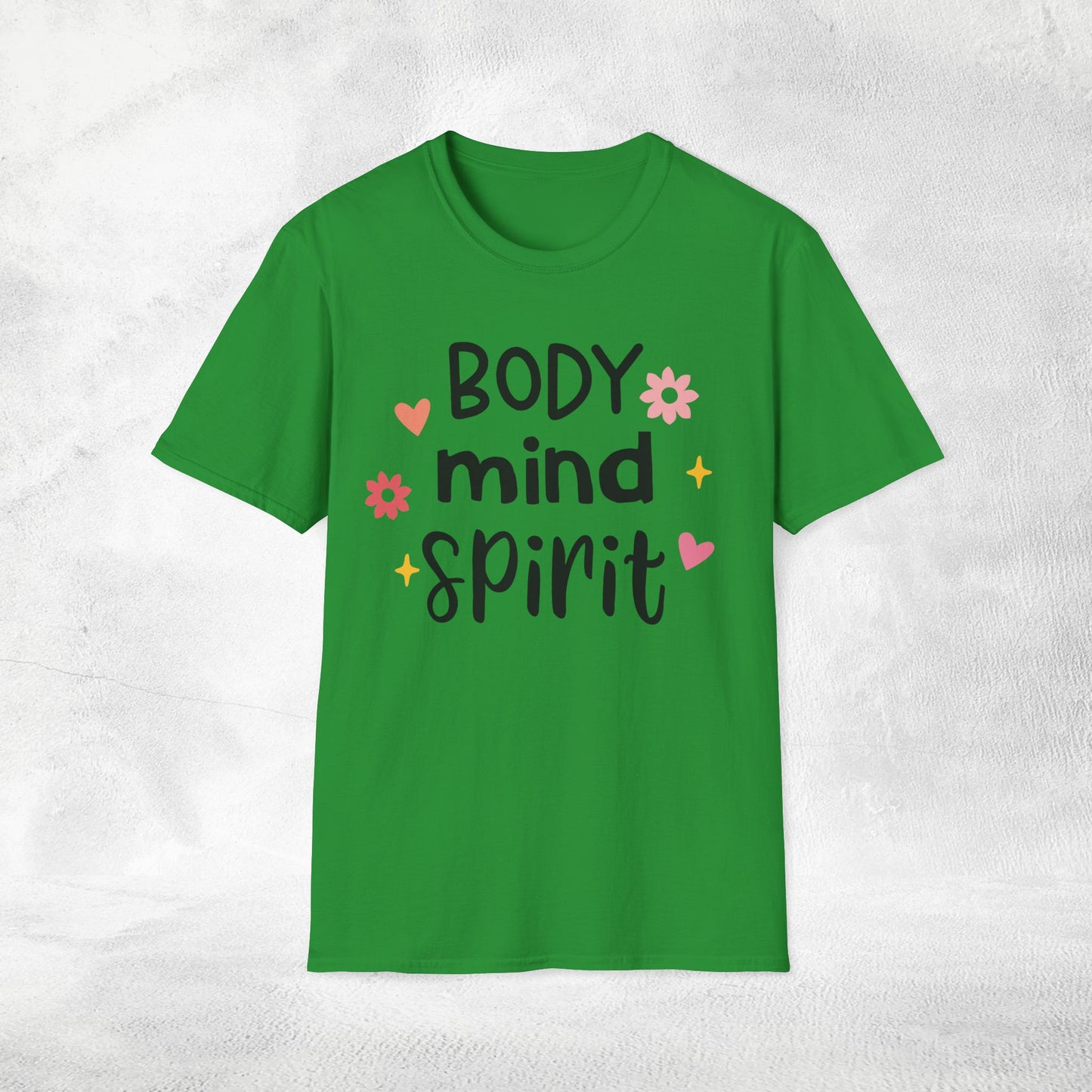 Women's yoga shirt body mind spirit