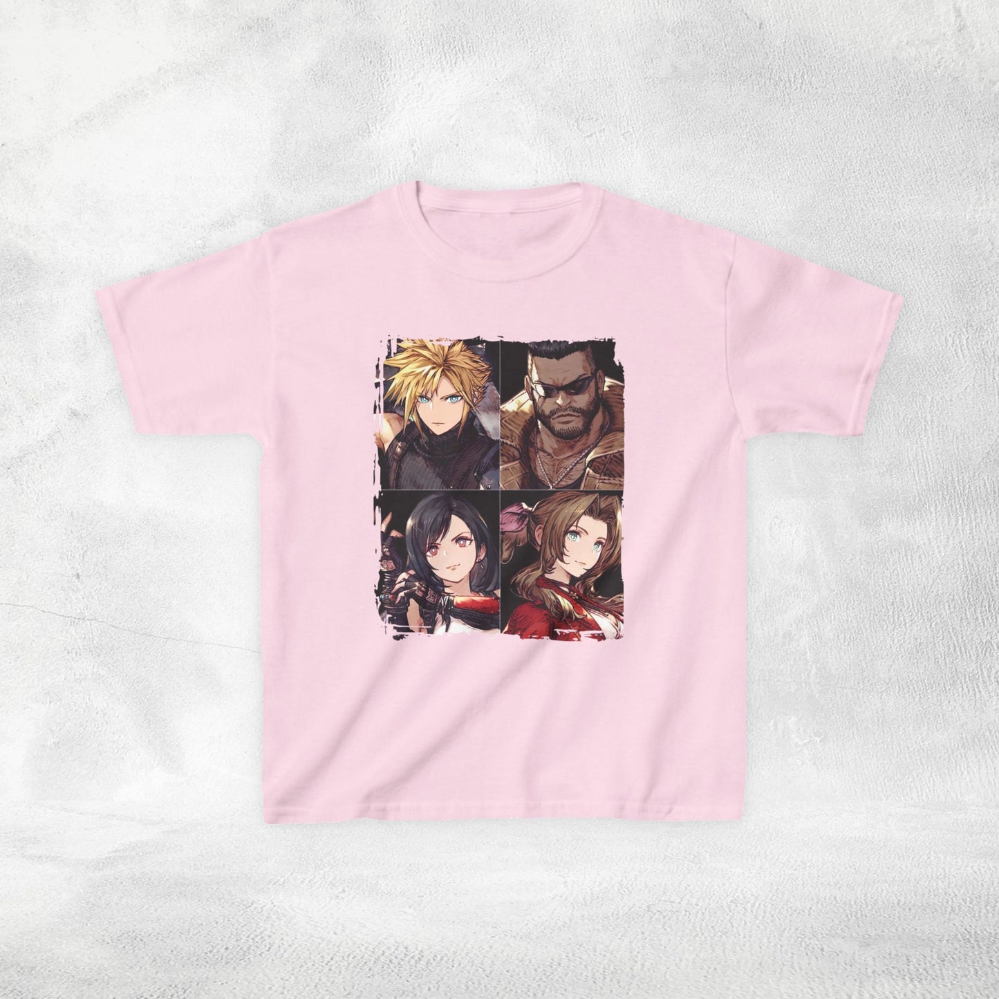 Kids  gaming shirt Final Fantasy Cloud Barret Tifa and Aerith