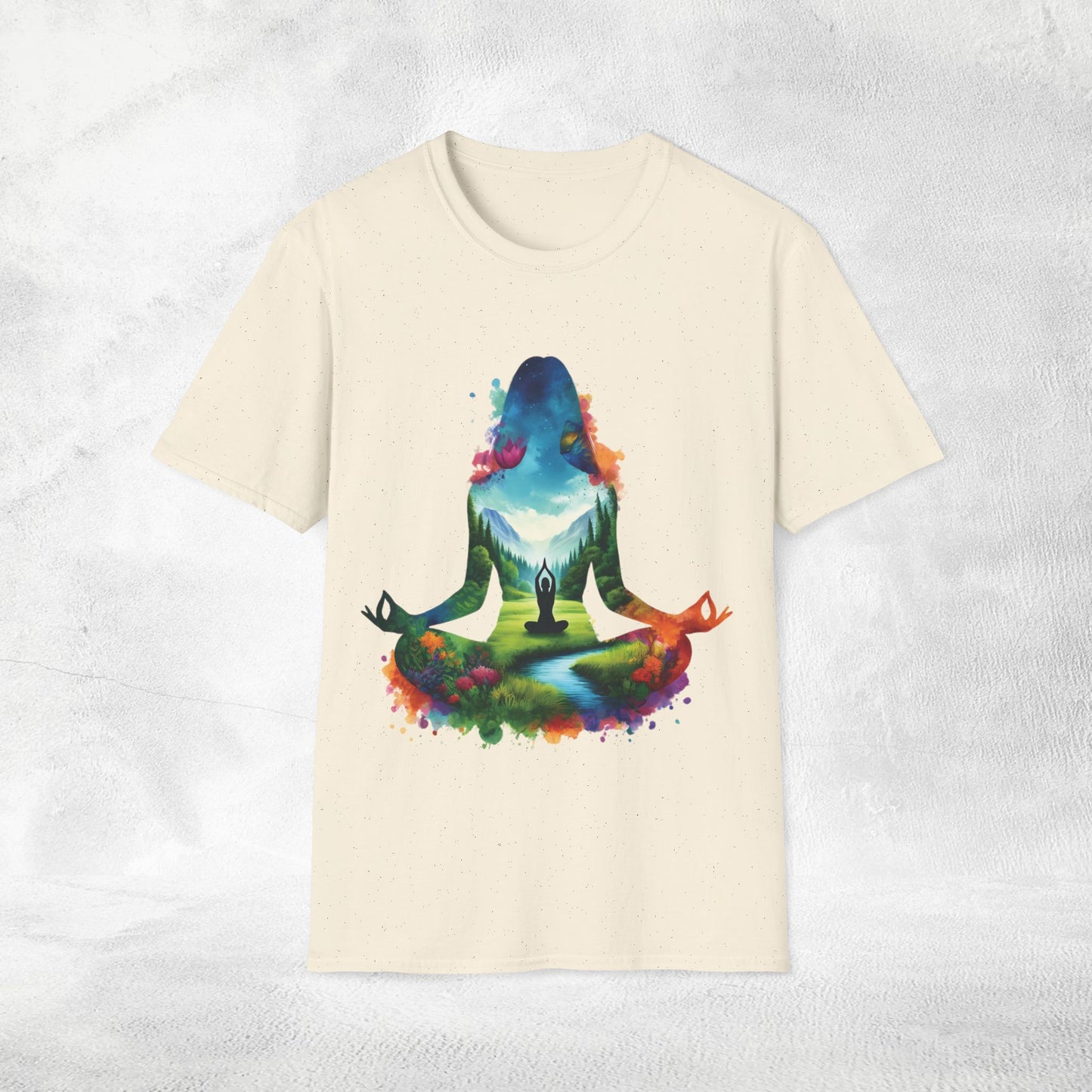 Womens yoga shirt meditate pose