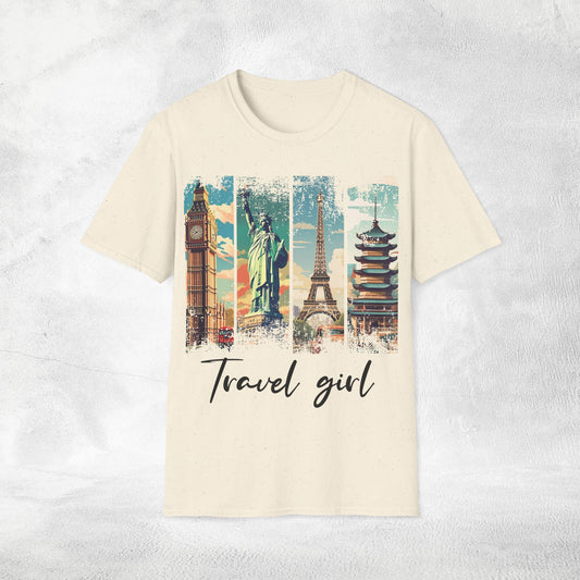 Women T-shirt travel girl vacation tee