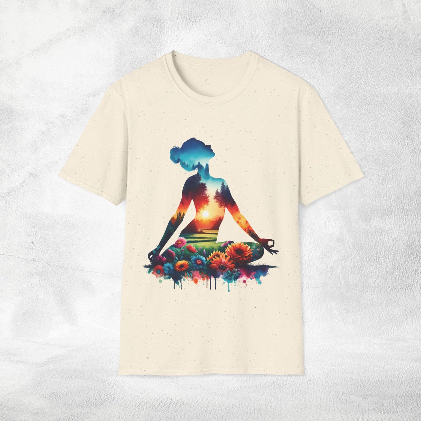 Womens yoga shirt meditate pose