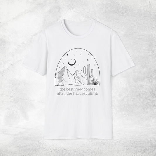 Womens Slogan T-shirt the best view comes after the hardest climb