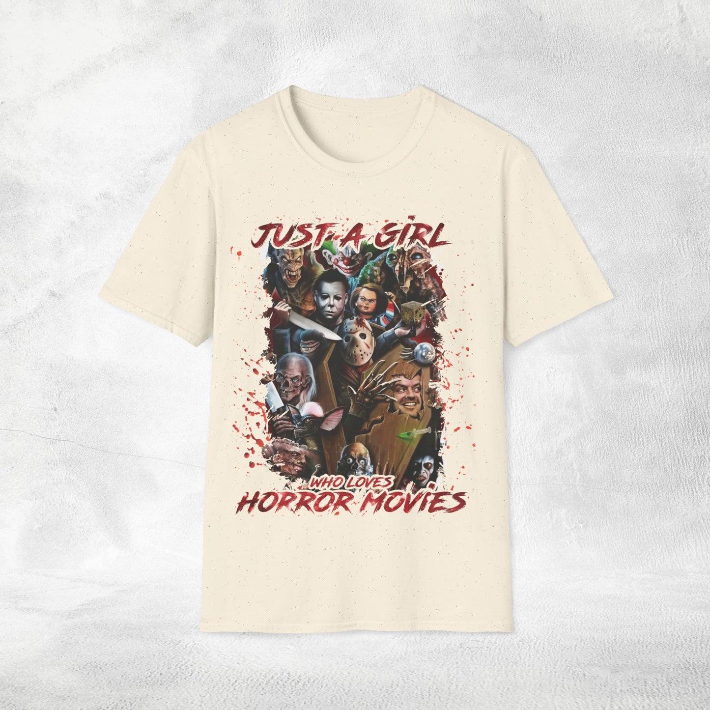 Women movie shirt just a girl who loves horror movies