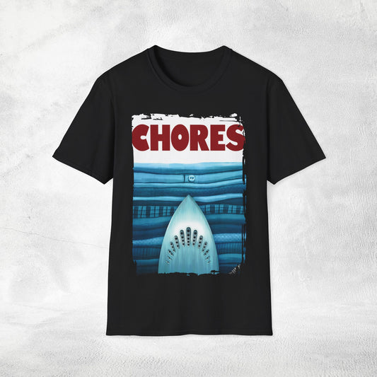 Unisex movie shirt Jaws Parody Chores