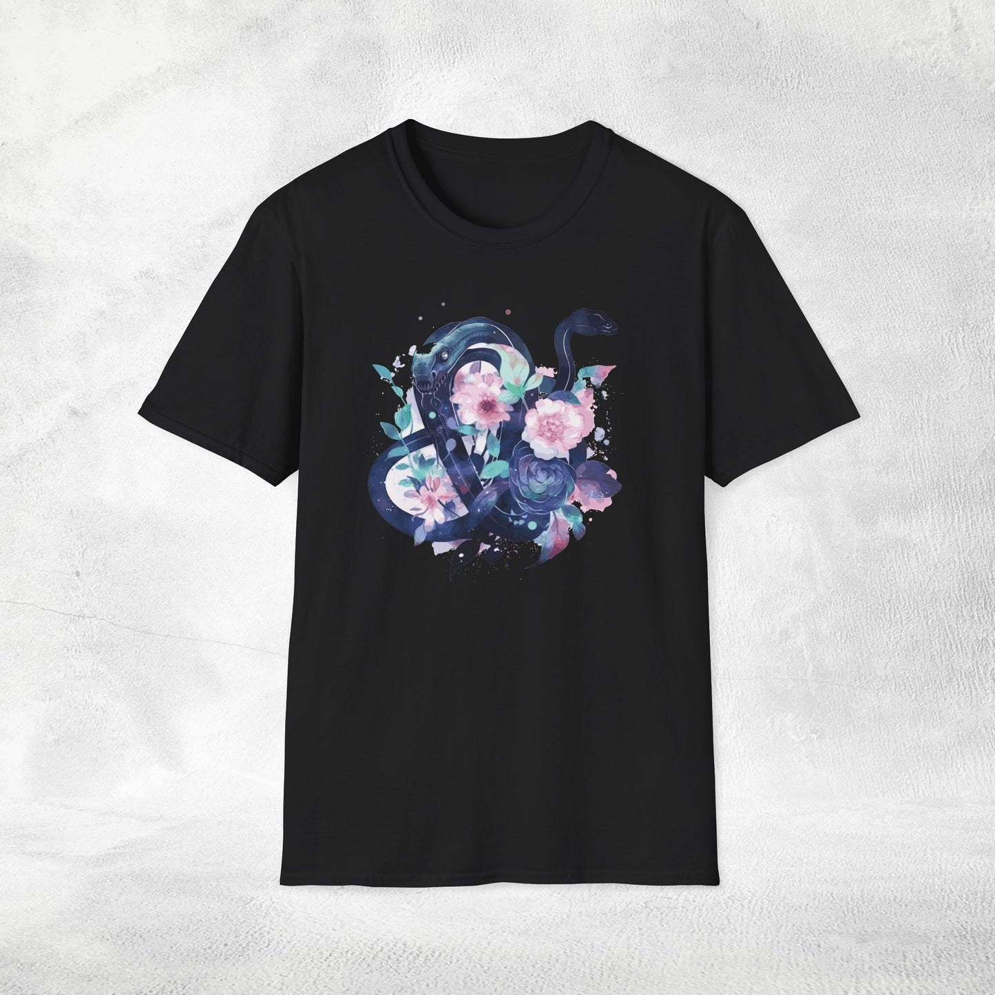 Unisex Gothic Shirt Pastel Flower Snake