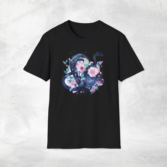 Unisex Gothic Shirt Pastel Flower Snake