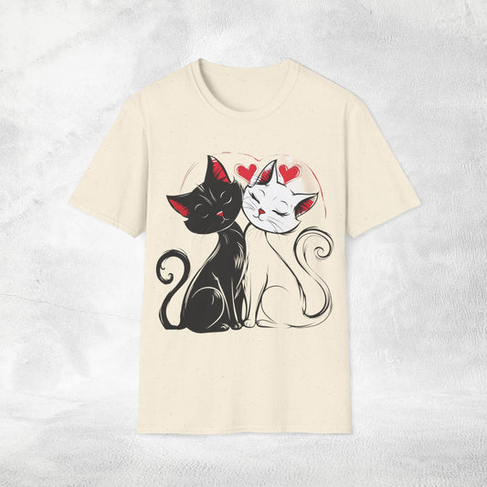 Unisex couples T-Shirt loving cats