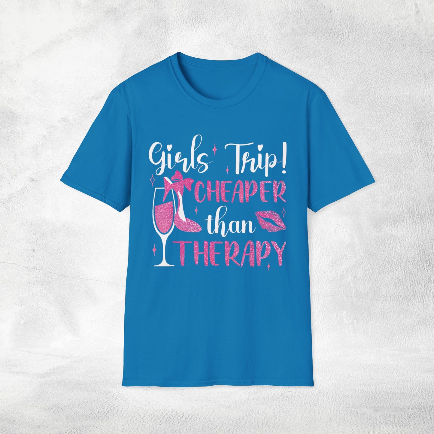 women shirt girls trip cheaper than therapy