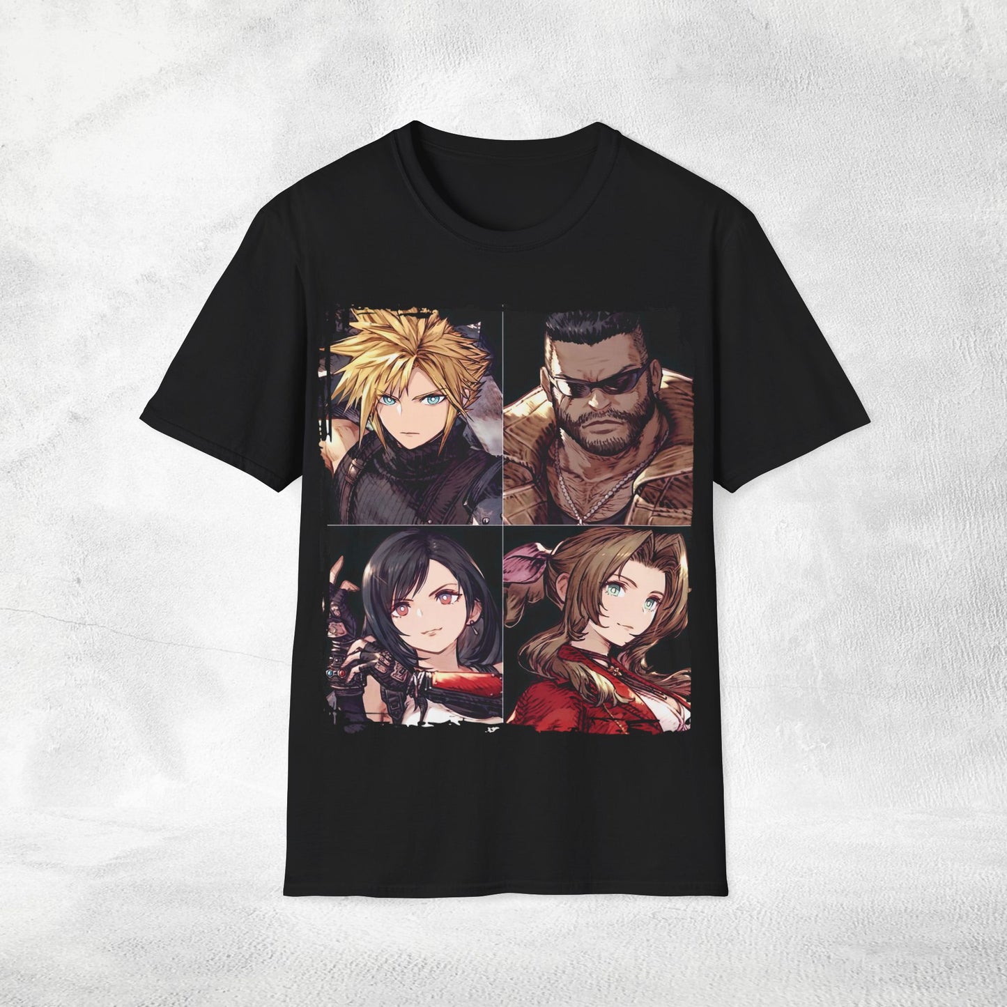 Unisex Gaming shirt Final Fantasy Cloud Barret Tifa and Aerith
