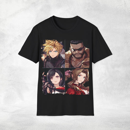 Unisex Gaming shirt Final Fantasy Cloud Barret Tifa and Aerith