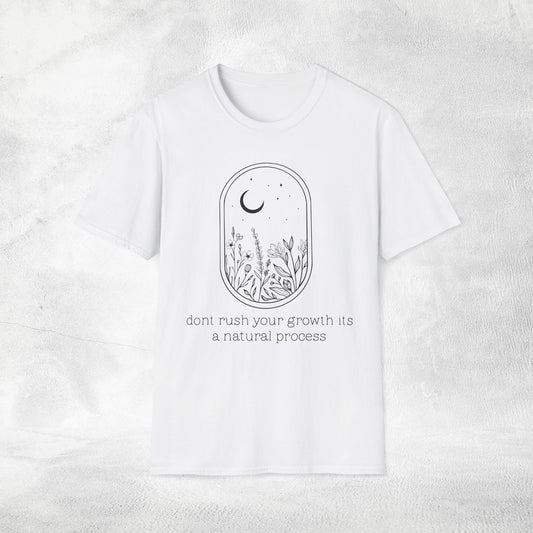 Womens Slogan T-shirt dont rush your growth its a natural process