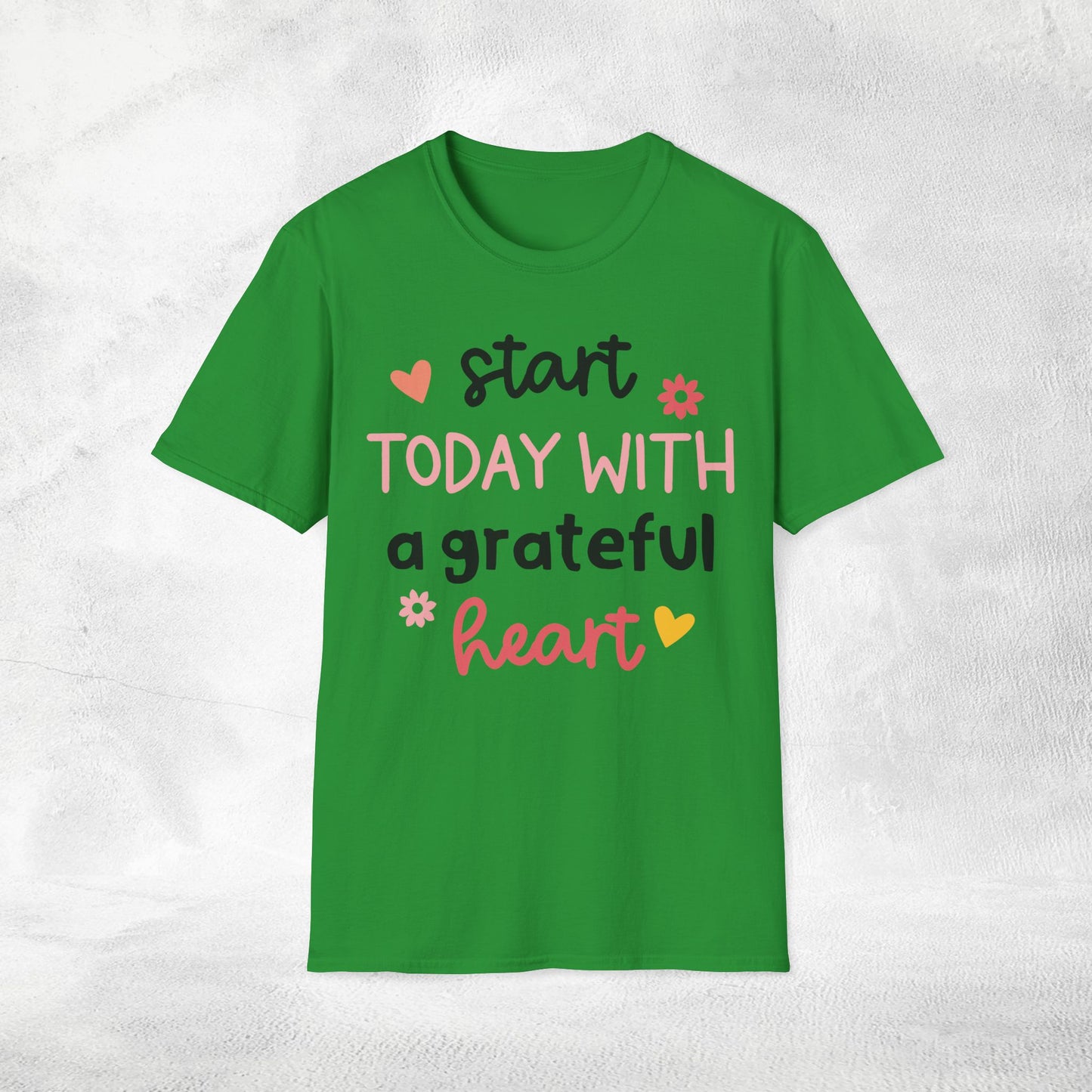 Womens Yoga shirt start today with a grateful heart