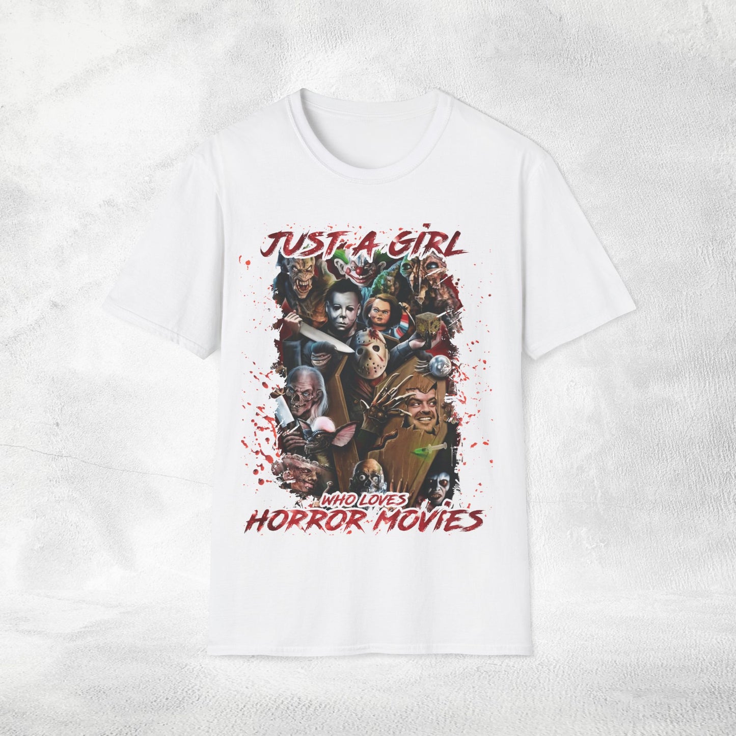 Women movie shirt just a girl who loves horror movies