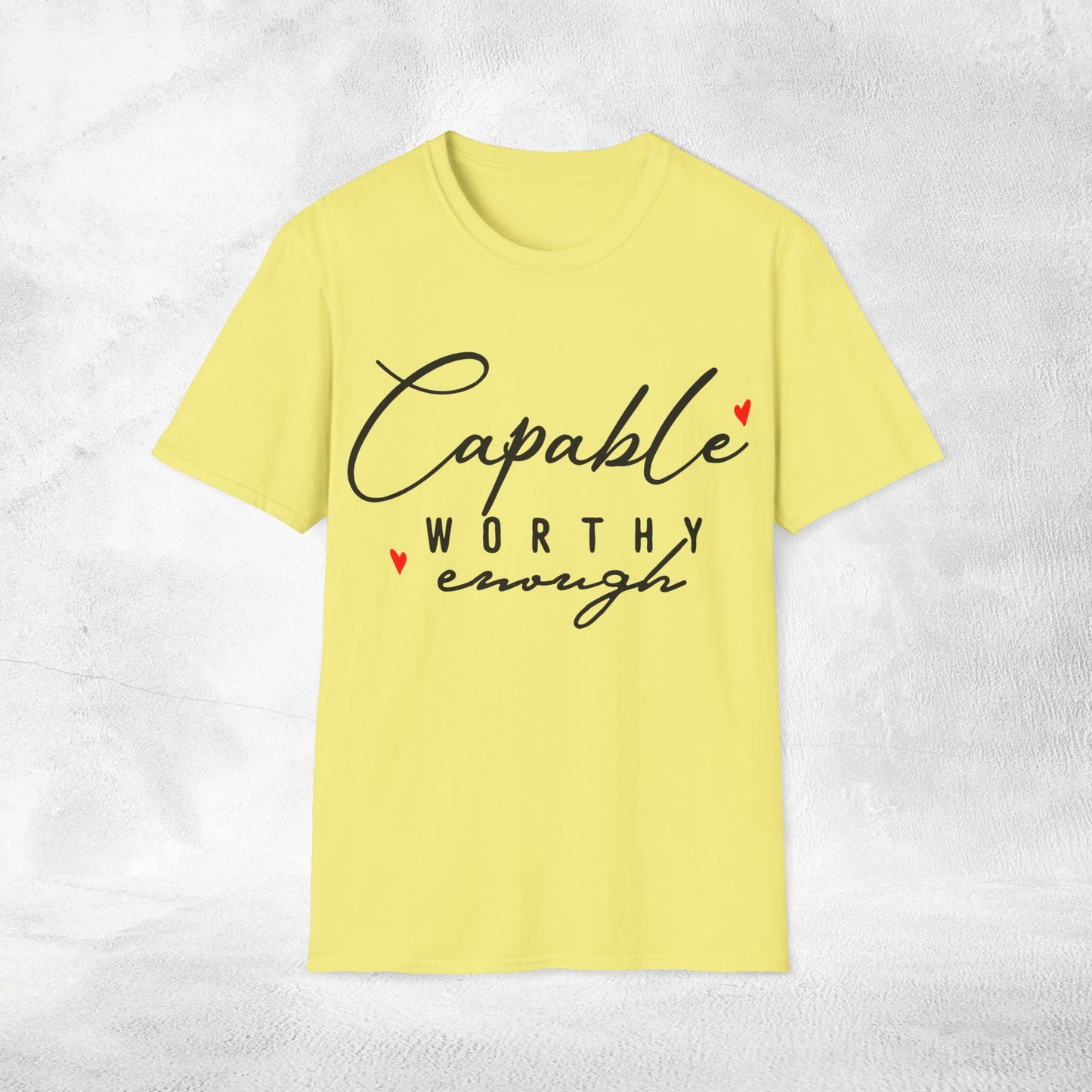 Womens Slogan T-shirt capable worthy enough