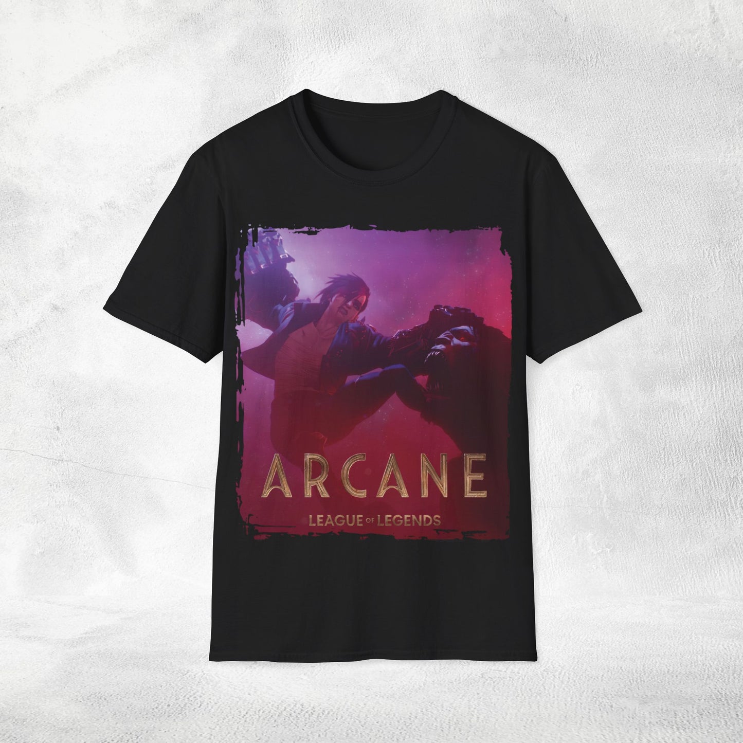 Unisex Gaming shirt Arcane Series LOL Warwick and Vi fighting scene variant 2