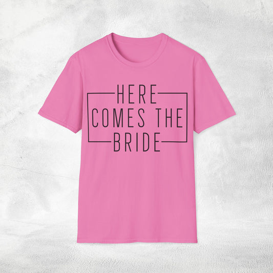 Women's T-Shirt here comes the bride bachelorette party