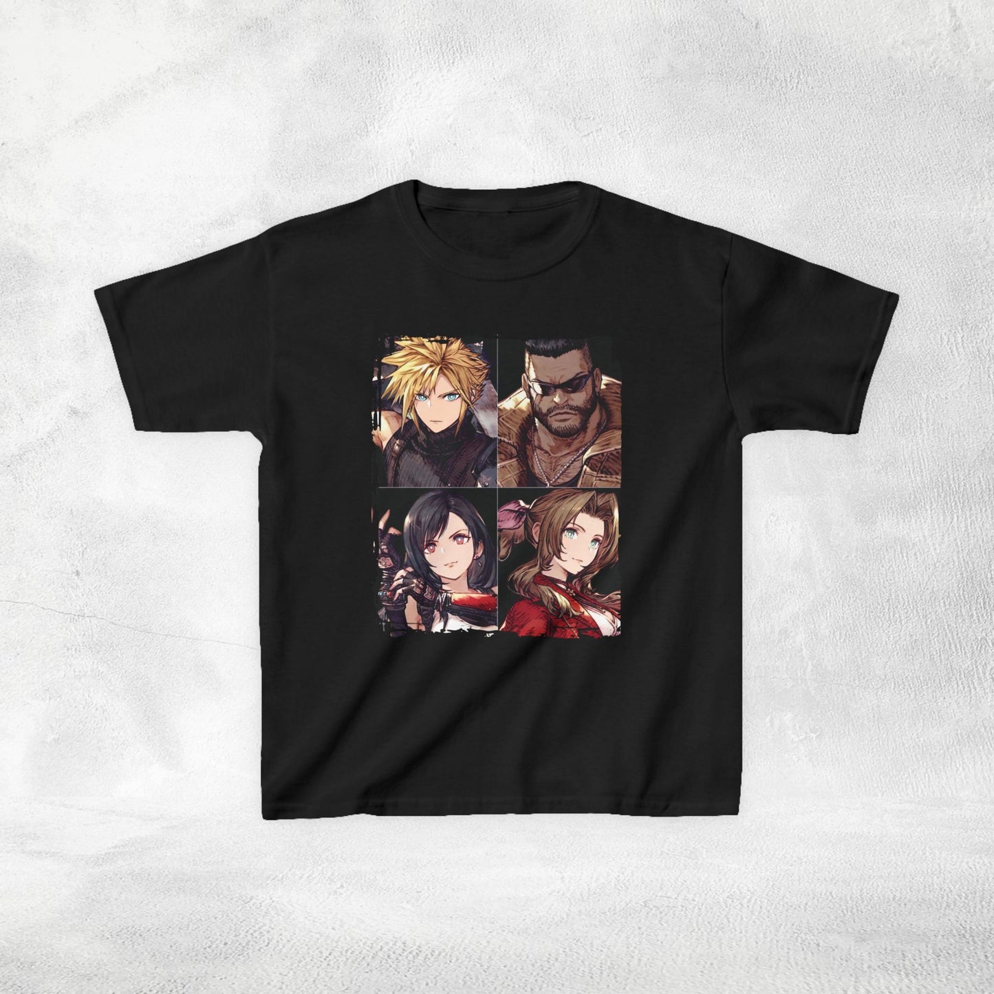 Kids  gaming shirt Final Fantasy Cloud Barret Tifa and Aerith