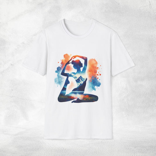 Womens yoga shirt meditate pose