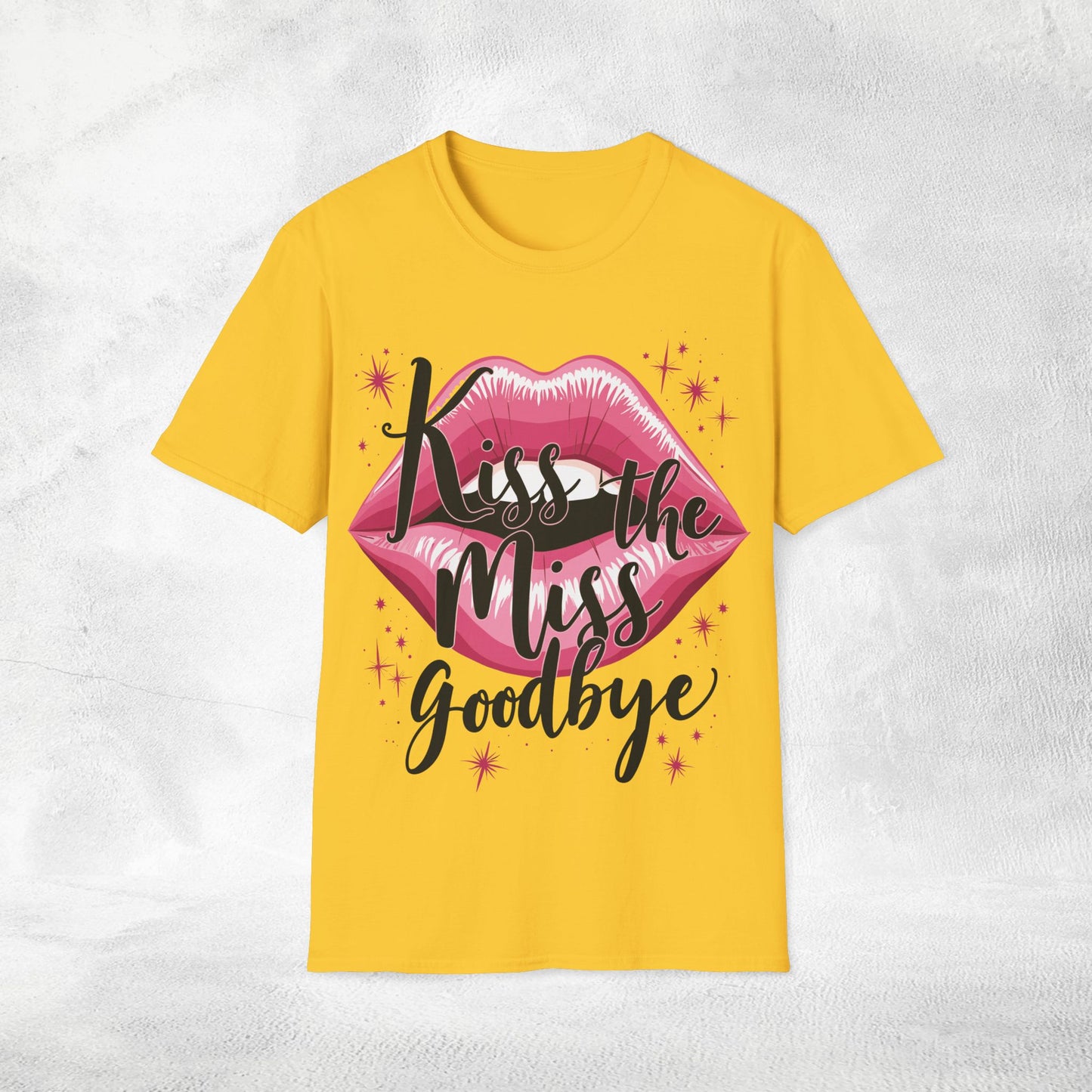 Women T-Shirt Kiss the Miss Goodbye bachelorette party