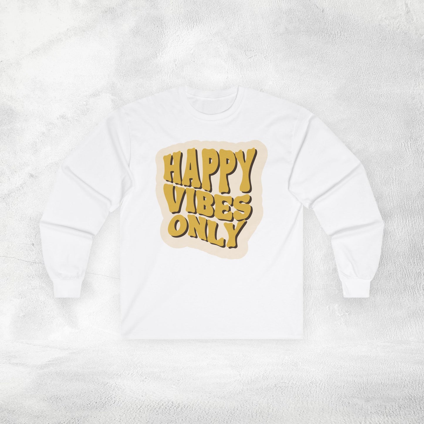 Womens Long Sleeve Happy Vibes only
