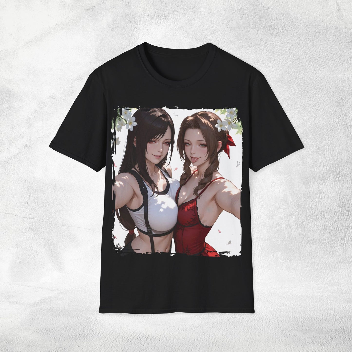Unisex Gaming shirt Final Fantasy Aerith Gainsborough and Tifa Lockhart Anime
