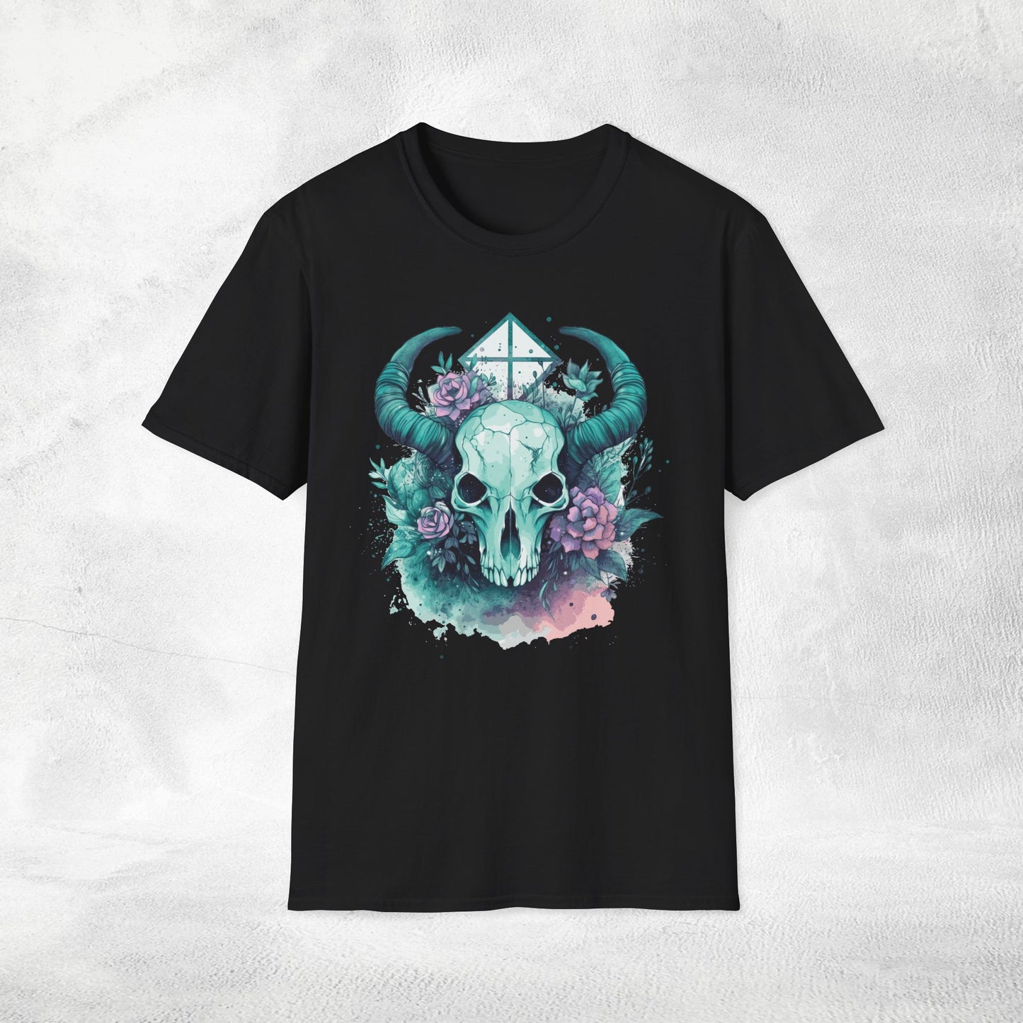 Unisex Gothic Shirt Pastel Baphomet Skull
