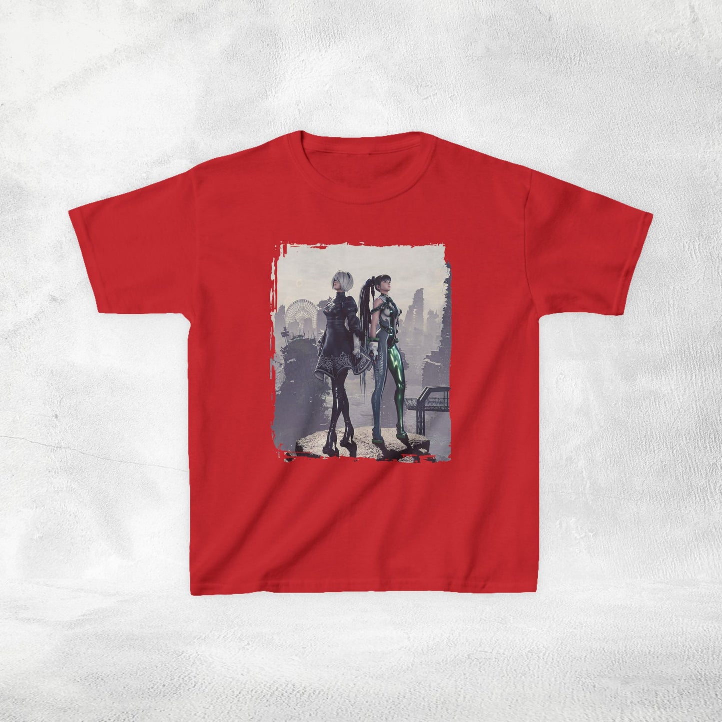 Kids  gaming shirt Stellar Blade Eve and 2B