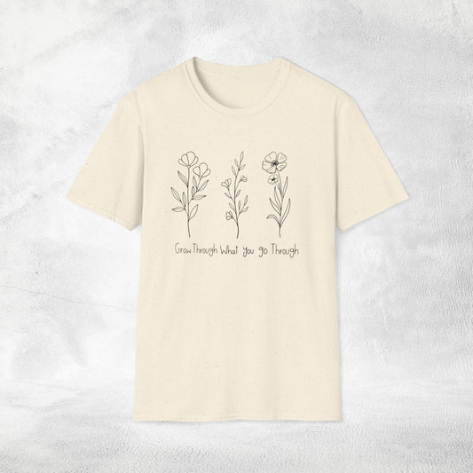 Womens Slogan T-shirt grow through what you go through
