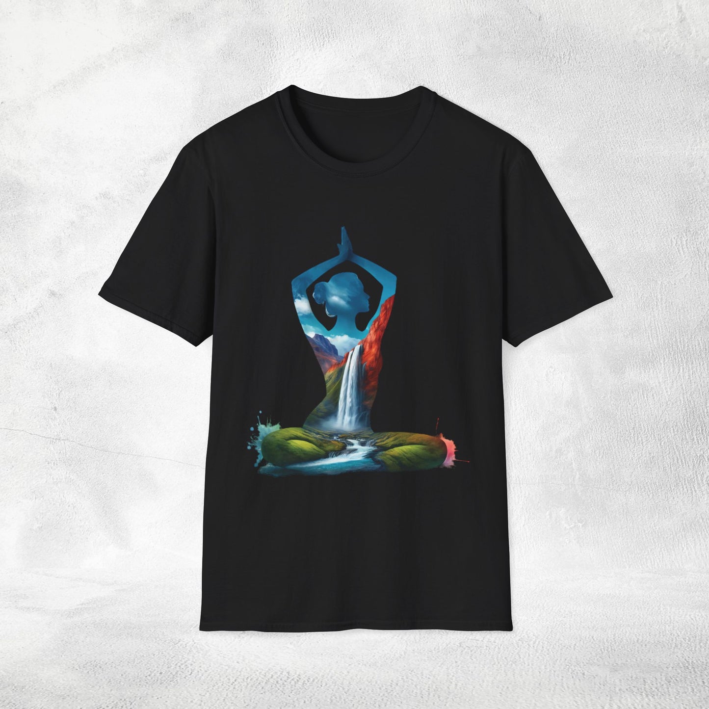 Womens yoga shirt meditate pose