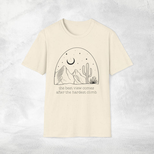 Womens Slogan T-shirt the best view comes after the hardest climb
